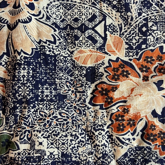 MOON RIVER Tiered Midi Dress Puff Sleeves Lined Bohemian Floral Print Size M - Picture 15 of 15